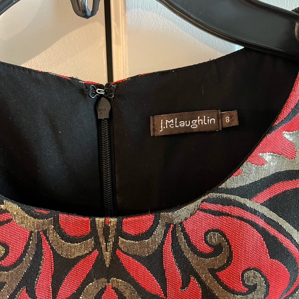 J. McLaughlin Black and Red Patterned Mini Dress - Picture 2 of 3